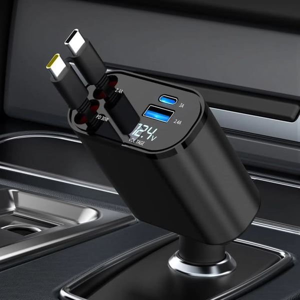 Cargador Auto 4 en 1 – Carga 4 Dispositivos a la Vez